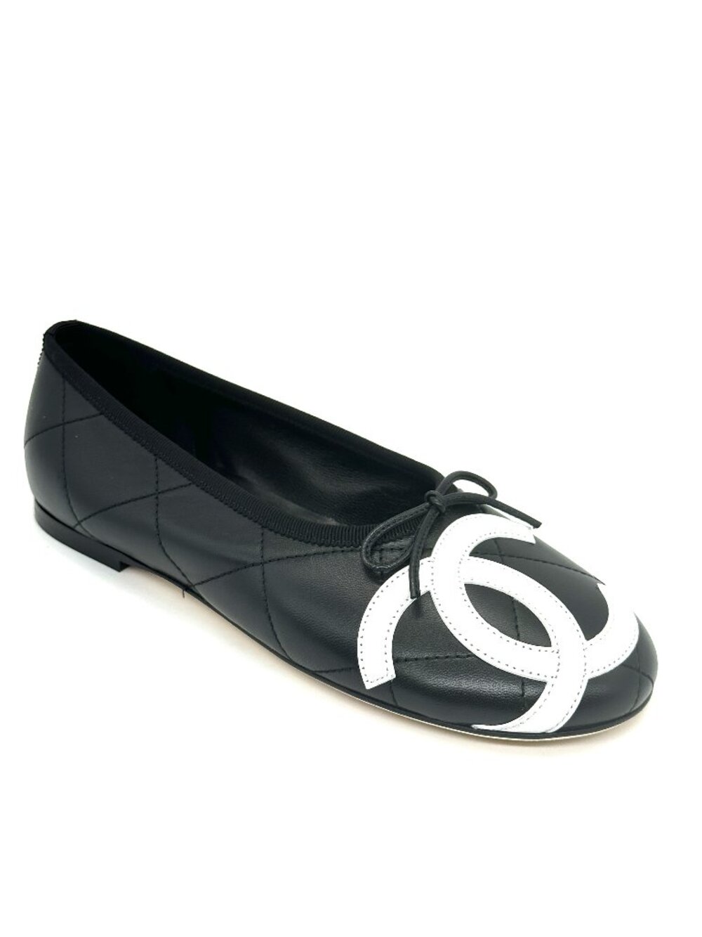CHANEL 26M Coco Beach Lambskin Leather CC Cambon Bow Ballerina Ballet Flats - Picture 9 of 15